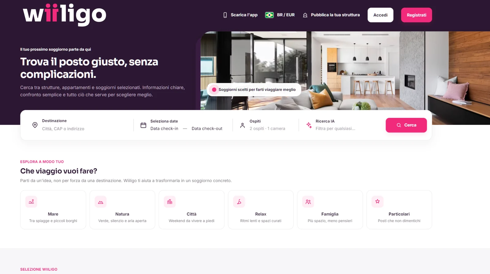 Wiiligo traveler home interface